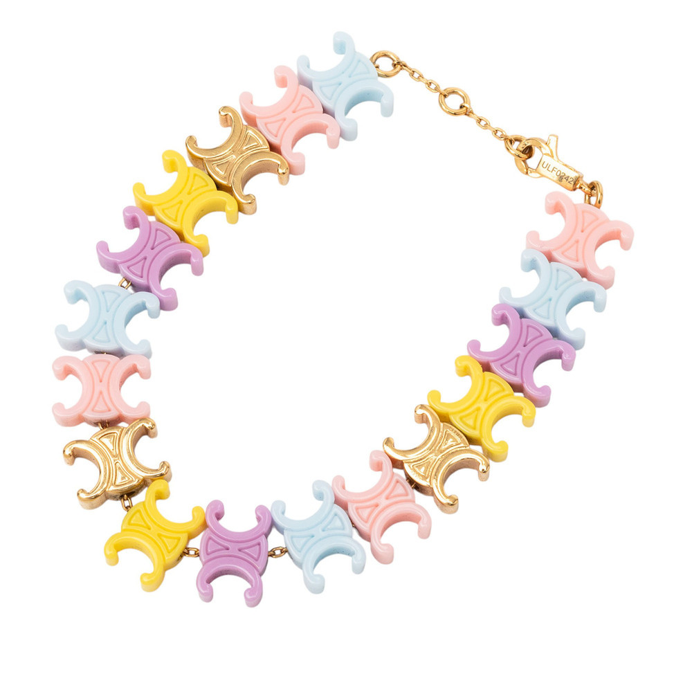 Pre-Loved Celine Multicolor Plexiglass Triomphe Baby Bracelet - Picture 2 of 6